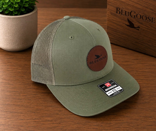 Richardson 112 Green/Leather Patch